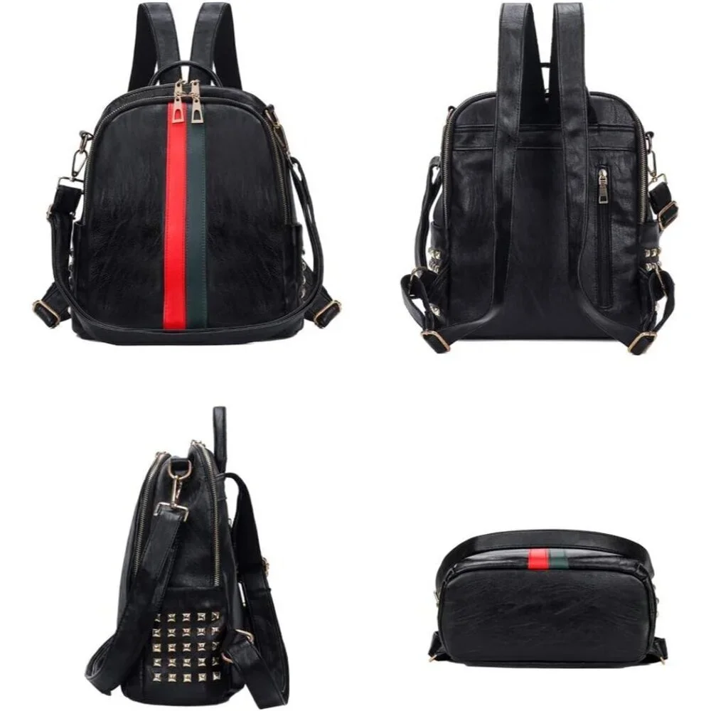 PU Leather Mini B Big Black Backpack Women Cute Fashion Shoulder Bag Small Purse